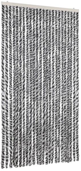 vidaXL Fliegenvorhang Grau, Schwarz und Weiß 100x230 cm Chenille 377338