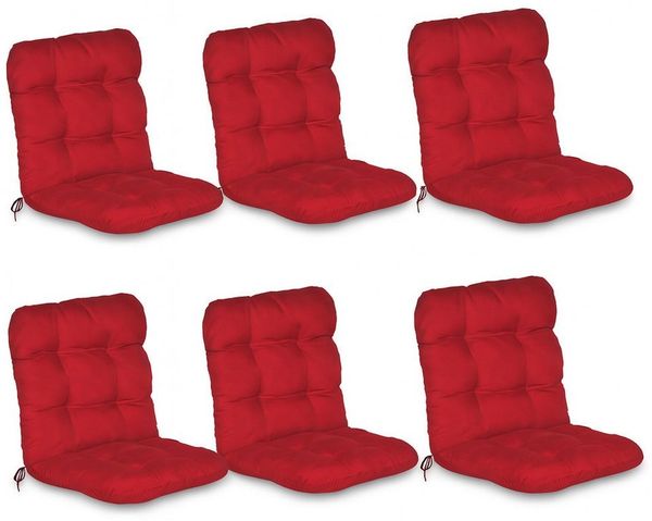 Beautissu Sitzauflage 6er Set Niedriglehner Auflagen Set Flair NL, 100x50x8cm, Rot, 6er Sitzkissen Niederlehner, Sitzpolster Gartenstuhl & Gartenmöbel