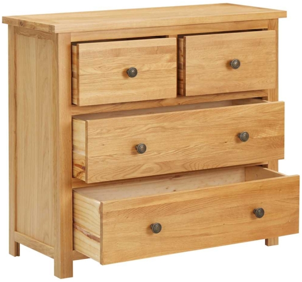 vidaXL Kommode, Massivholz natur, 80 x 35 x 75 cm