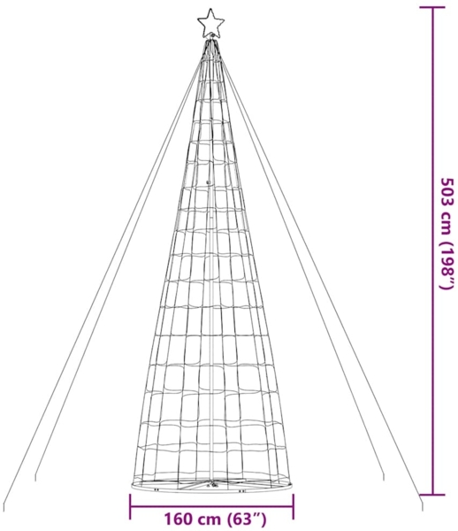 vidaXL LED Weihnachtsbaum 1534 LEDs Mehrfarbig 503 cm 4016459 Bild 10