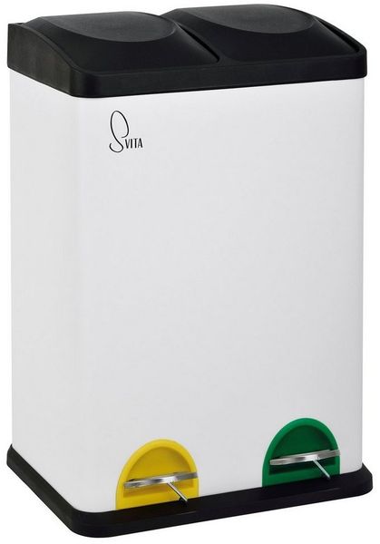 SVITA TC2X20 Kücheneimer Office 40L Trennmülleimer Mülltrennung Weiß