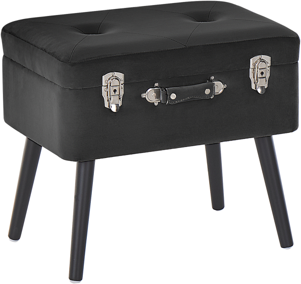 Hocker schwarz Samtstoff MALLARD