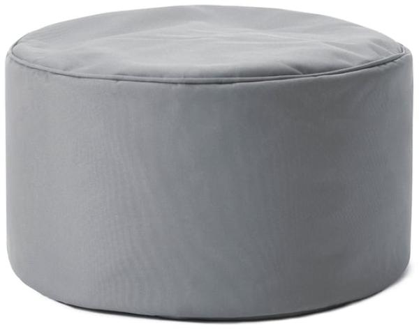 Lumaland Indoor Outdoor Sitzhocker 25x45 cm - Wasserabweisend - Pflegeleicht - Runder Sitzpouf, Sitzsack Hocker, Sitzkissen, Bean Bag Pouf - ideal für Kinder und Erwachsene - Grau