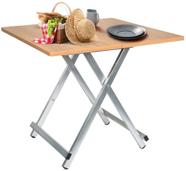 JEOBEST Klapptisch Balkontisch Gartentisch Tragbar Esszimmertisch Outdoor Tisch, Platzsparender, Robust, Stabil, eckig
