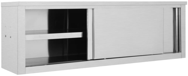 vidaXL Wandhängeschrank mit Schiebetüren 150×40×50 cm Edelstahl 51054