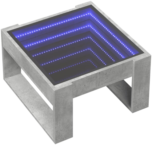 vidaXL Couchtisch mit Infinity-LED Betongrau 50x53x30 cm 847626