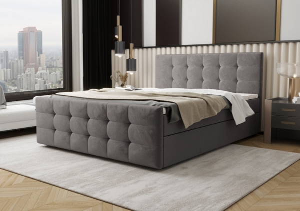 B&B Home Boxspringbett Boxbett Coria II (H3 Matratze Bonellfederung, Kopfteil, Bettkasten und Topper) Bild 1