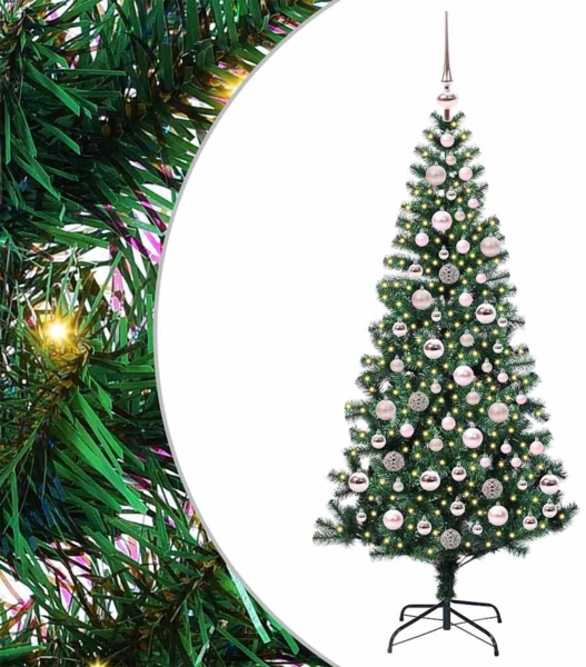 vidaXL Künstlicher vorbeleuchteter Weihnachtsbaum Grün 180 cm 3396764