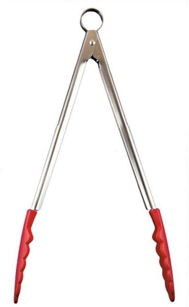 Koch- und Servierzange mit Verschluss, Rot, 30 cm Länge