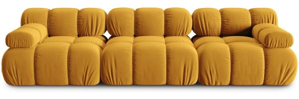 Micadoni Modulares Sofa Bellis 3-Sitzer Samtstoff Riviera Gelb
