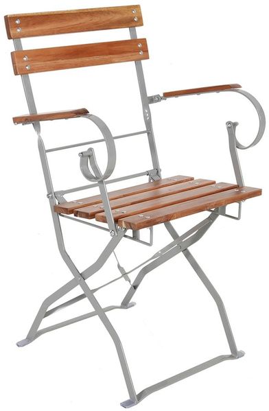Biergartenstuhl Gartenstuhl mit Armlehnen klappbar Akazie