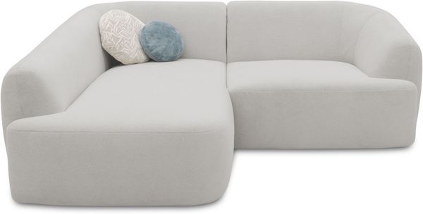 DOMO. collection Ecksofa 100 026, kleine Couch in L-Form, mit Taschenfederkern, organische Form, Sofa, Polsterecke, Eckcouch, Polstergarnitur 216 x 196 x 76 cm (BxTxH), silber