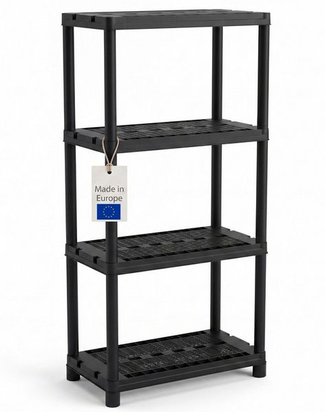 BigDean Schwerlastregal Kellerregal, Lagerregal, Steckregal, 131 x 58 x 29 cm, Packung 1-tlg, Stabil, Belastbar, Wandbefestigung, Made in Europe