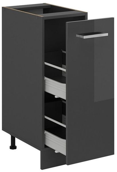 Apothekerschrank R-Line Anthrazit Hochglanz 30 cm ohne Arbeitsplatte Vicco Bild 3