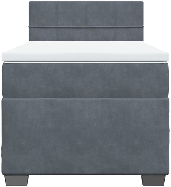 vidaXL Boxspringbett mit Matratze Dunkelgrau 90x190 cm Samt 3286199 Bild 4