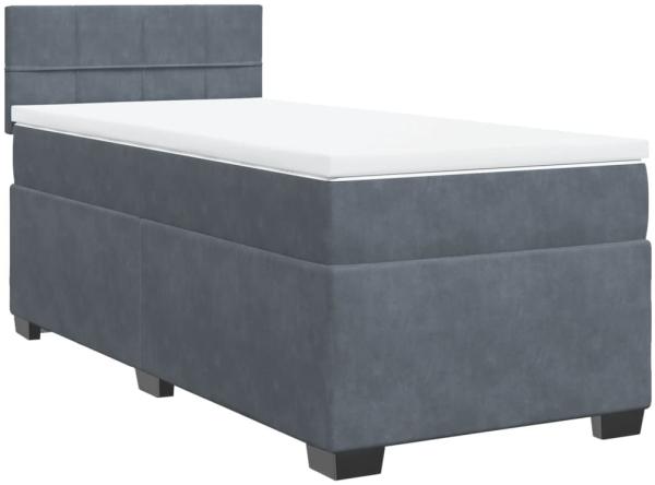 vidaXL Boxspringbett mit Matratze Dunkelgrau 90x190 cm Samt 3286199