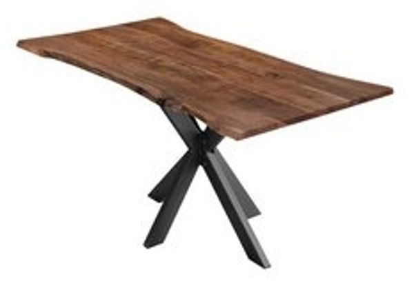 SAM® Baumkantentisch Harbor (1 Tischplatte und 1 Gestell), Akazienholz, nussbaumfarben, Baumkante, Metallgestell Spider-Form Bild 6