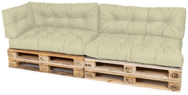 TexDeko Palettenkissen TexDeko Garden 5-TLG Palettenkissen-Set wasserabweisend gesteppt, 2x Palettenkissen + 2x Rückenkissen + 1x Seitenkissen