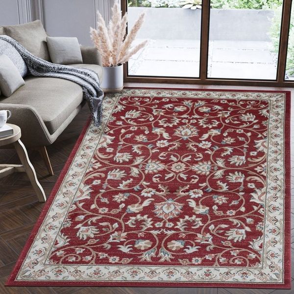 Mazovia Orientteppich Oriente Teppich - Traditioneller Teppich Orient Rot, 60x100 cm, Geeignet für Fußbodenheizung, Pflegeleicht, Wohnzimmerteppich