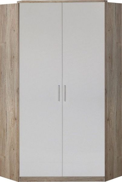 Eckschrank Kleiderschrank Joker 95x95cm 2-türig Farbe: weiß