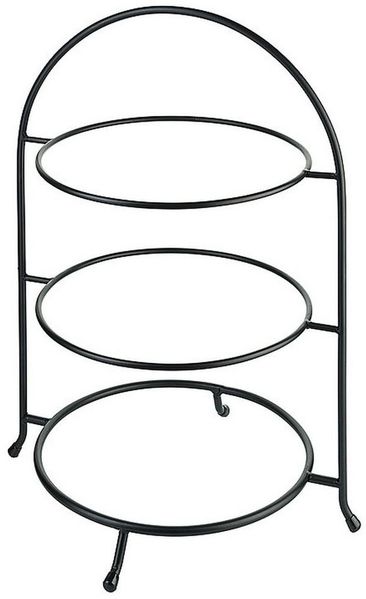 Contacto Etagere, Stahldraht, Telleretagere, schwarz für Teller 27-30 cm, 11'', dreistufig, Stahldra