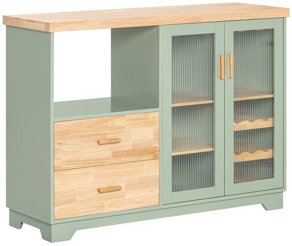 SoBuy FSB81-GR Sideboard, MDF, Lackiert, Grün, 120 x 90 x 40 cm