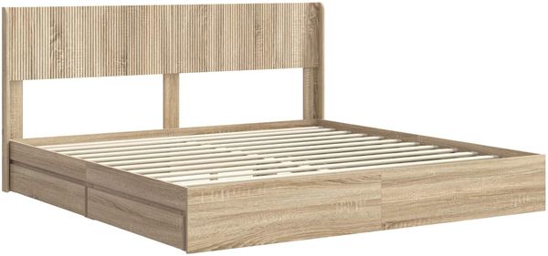 vidaXL Bettgestell mit Stauraum und Kopfteil Sonoma-Eiche 180 x 200 cm 3414361 Bild 4