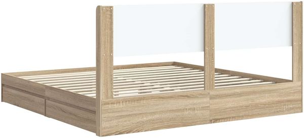vidaXL Bettgestell mit Stauraum und Kopfteil Sonoma-Eiche 180 x 200 cm 3414361 Bild 8