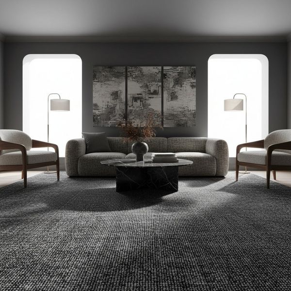 KADIMA DESIGN Wollteppich KOFEL Wohnzimmer Waschbar Schlafzimmer Wohnzimmerteppich Esszimmer, Läufer, Höhe: 9 mm, Grau, 80x150 cm, Modern Esszimmerteppich Einfarbig Uni Waschbar