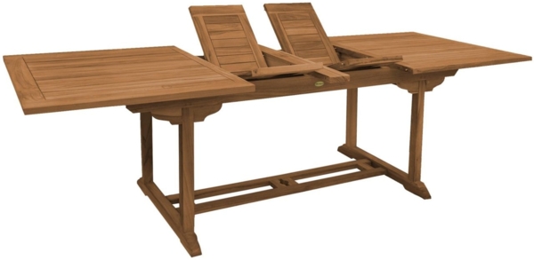 Esstisch ausziehbar Parma Teak Massivholz - Breite: 100 cm - Länge: 200 bis 300 cm Bild 3