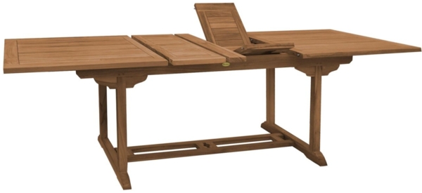 Esstisch ausziehbar Parma Teak Massivholz - Breite: 100 cm - Länge: 200 bis 300 cm Bild 8