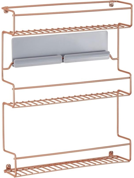 mDesign Gewürzregal Wandregal Küchenregal Organizer selbstklebend Metall Kupfer