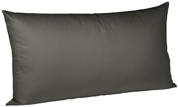 Fleuresse Mako-Satin Kissenbezüge 40x60 cm uni mit RV DP 9031 anthrazit