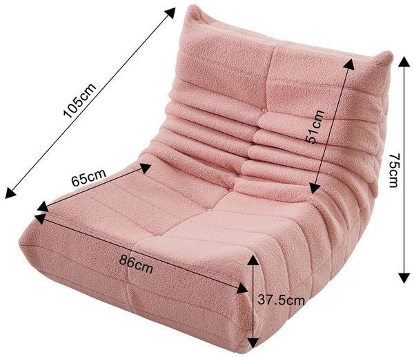 Furnishings Home Loungesessel Sitzsack Relax Sessel, Sitzsack-Sofastuhl, Einzelsofa, Sitzsacksofa (1-St, ideale Sitzgelegenheit für Entspannung), für Schlafzimmer Wohnzimmer Flur Bild 2