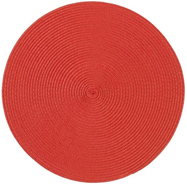 Haus und Deko Platzset Platzset rund ca. 35 cm Ø abwaschbar Bast Optik Tischset Platzdeckche, (1-St)