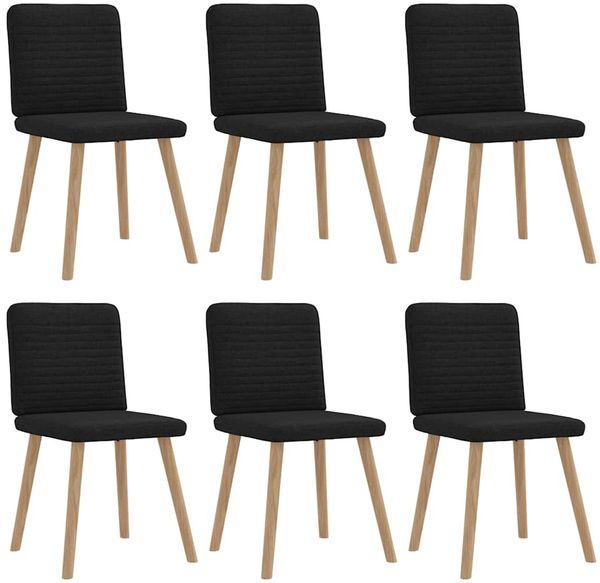 vidaXL Esszimmerstühle 6 Stk. Schwarz Stoff 3315516