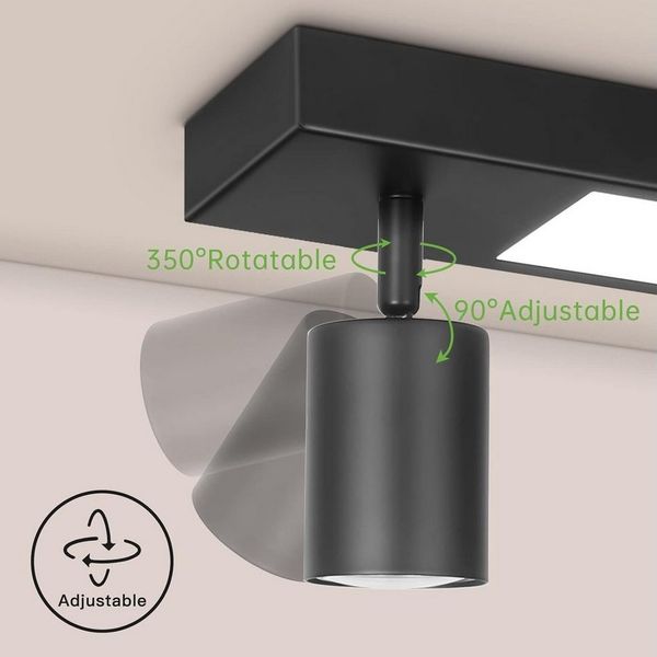 Diyarts LED Deckenstrahler, LED wechselbar, Warmweiß, modern LED Deckenspot, Deckenlampe, 1 oder 2 Flammig