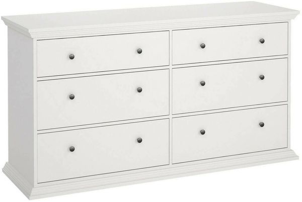 Dmora Kommode Hibaru, Wohnzimmerbuffet, Wohnzimmer-Sideboard, Moderne Küchen-Speisekammer, 163x52 h88 cm, Weiß