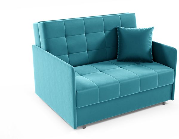 Zweiersessel YORK II mit Steppung, 2-Sitzer Schlafsofa, Jugendsofa mit Schlaffunktion, ausziehbare Couch, mit Bettkasten, inkl. Kissen, Kronos 13, 85 x 97 x 120 cm