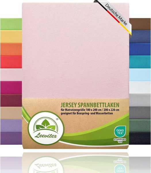 leevitex® Spannbettlaken Spannbettlaken Boxspringbett & Wasserbett Spannbettlaken 150 g/m², Gummizug: rundum, Mako-Baumwolle, ÖkoTex, 180x200 – 200x220 cm + 40 cm Steg