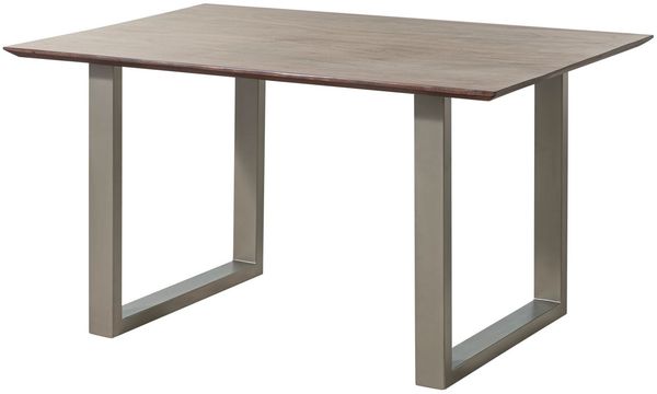 Esstisch Akazie 140x90 grau lackiert / U-Beine silber matt SWISS EDGE Bild 9