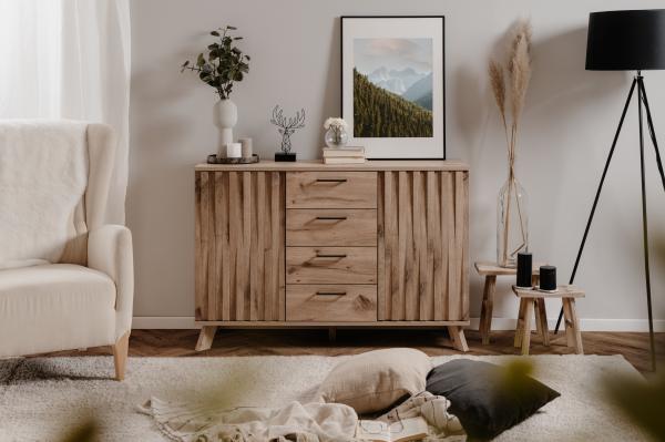 Finori 'Wellington' Sideboard, Holzwerkstoff natur, 85 x 40 x 126,5 cm