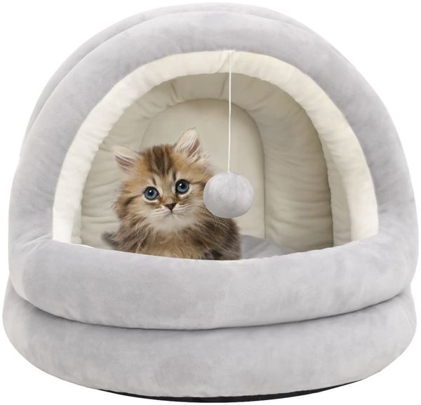 vidaXL Katzenbett 50x50x45 cm Grau und Creme 171398