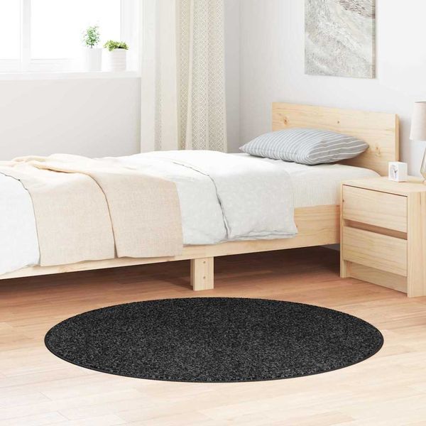 vidaXL Anti-Rutsch Shaggy Teppich Dunkelgrau 120 x 120 cm PP 4019774