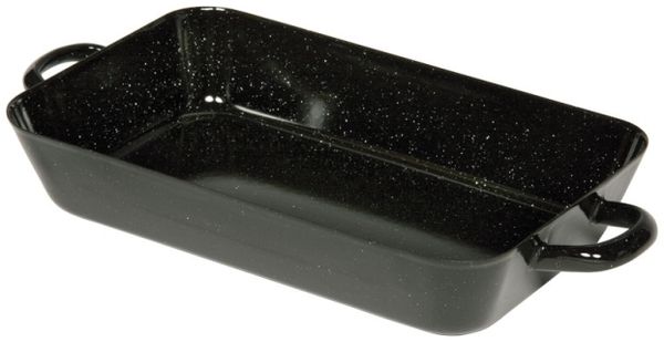 RIESS Profi Bratpfanne Email, schwarz, mit Griff, Länge: 260 mm
