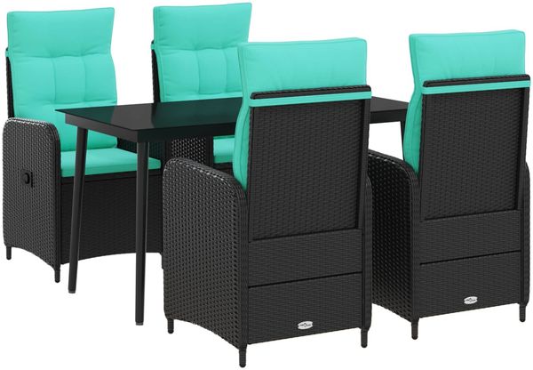 vidaXL Sofa-Tischset 5 pcs PE Rattan und pulverbeschichteter Stahl 3422458