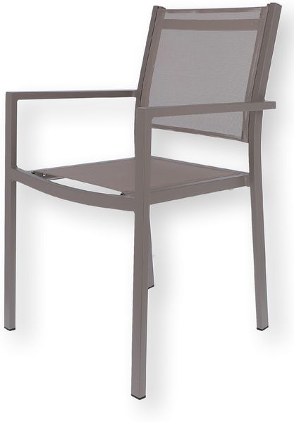 Stapelsessel Aria Aluminium und Textilene, Taupe