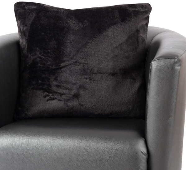 Kissenhülle Kuschel "Celina", in der Größe "40 x 40cm" - Schwarz - Kissenbezug mit Reißverschluss