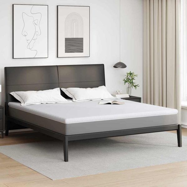vidaXL Matratzenauflage, Jacquard Stoff weiß, 200x200 cm, PU-Schaum