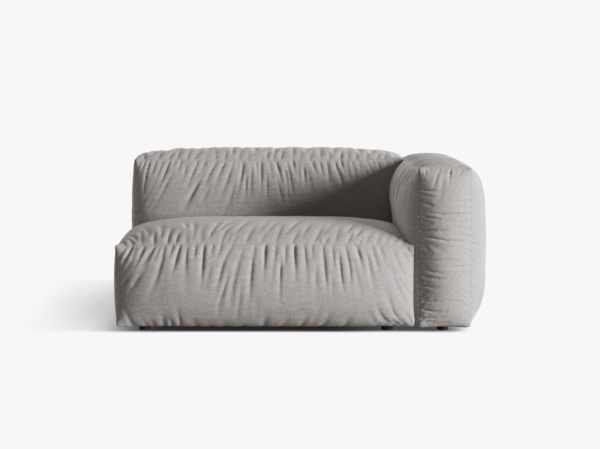 Micadoni Eckmodul Martina 1-Sitzer Groß Rechts Strukturierter Stoff Hellgrau